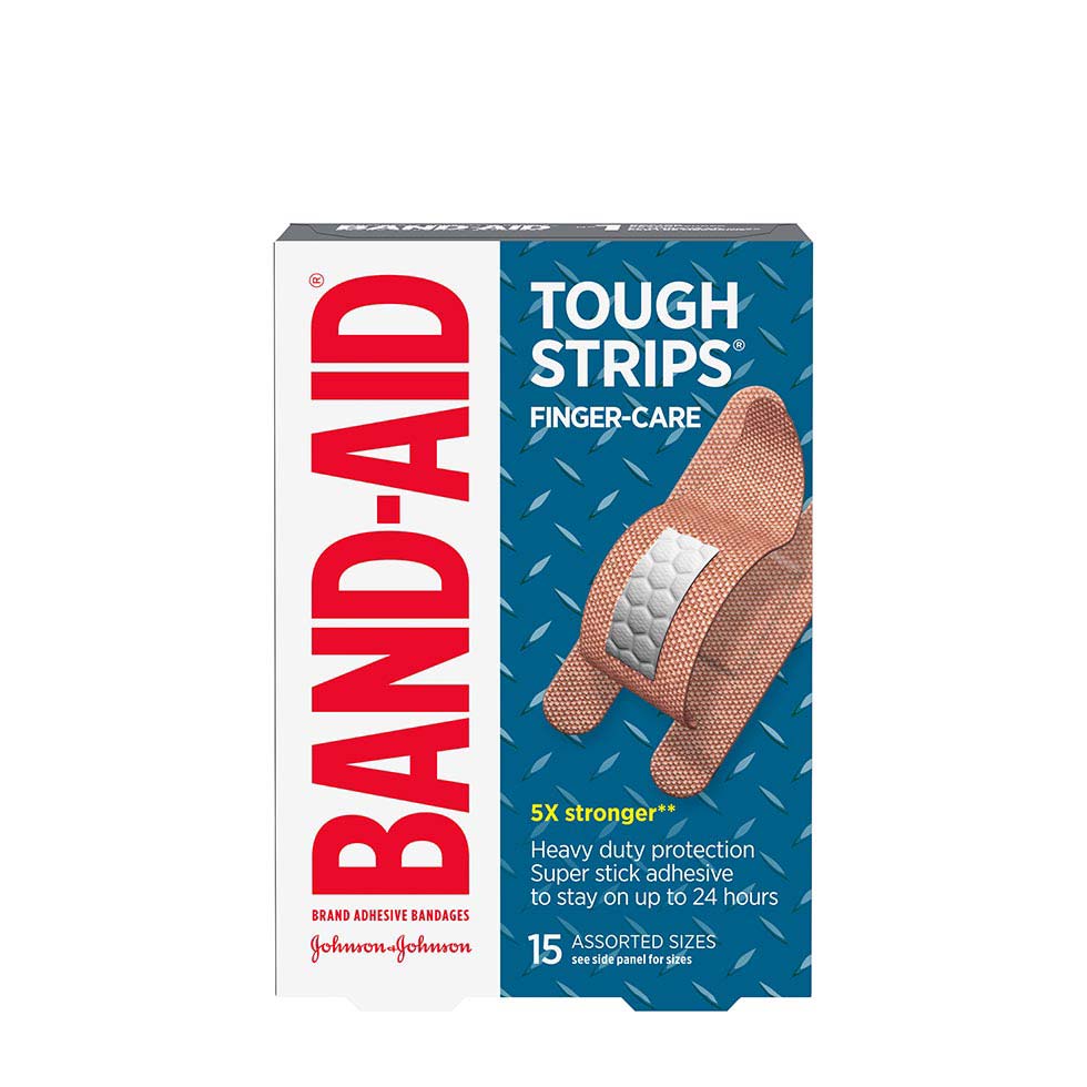 BAND-AID Tough Strips Adhesive Bandages, Assorted Sizes, 60 Pack