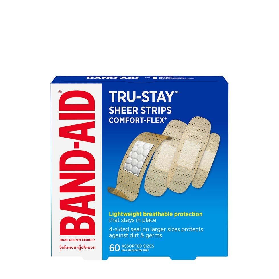 BAND-AID® Brand TRU-STAY™ Plastic Strips Adhesive Bandages, All One Size,  Box of 60