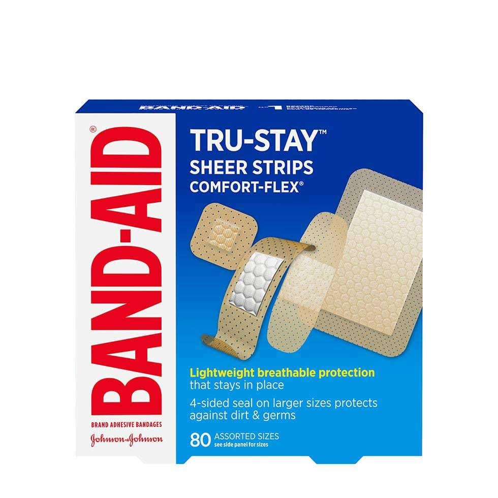 Tulpen slecht grafiek TRU-STAY™ SHEER STRIPS COMFORT-FLEX® Bandages, 80 ccount| BAND-AID®